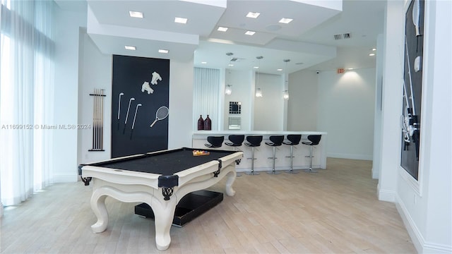 350 S Miami Ave Unit 2905, Miami, FL 33130 - playroom with pool table and light wood-style flooring