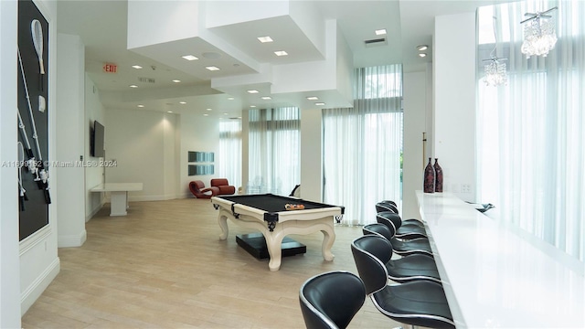 350 S Miami Ave Unit 2905, Miami, FL 33130 - recreation room featuring billiards and light wood finished floors