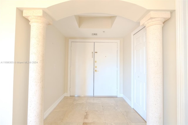 interior space featuring ornate columns