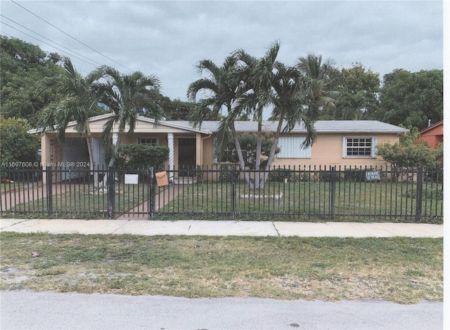 view of single story home