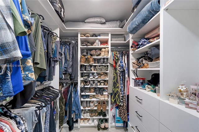 view of walk in closet