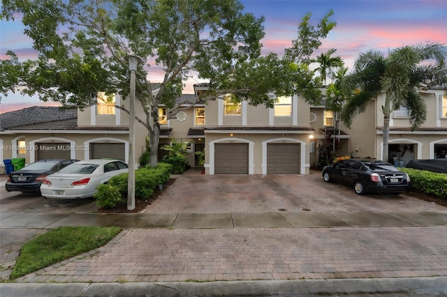 view of front of house with a garage