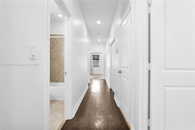 hall featuring hardwood / wood-style flooring