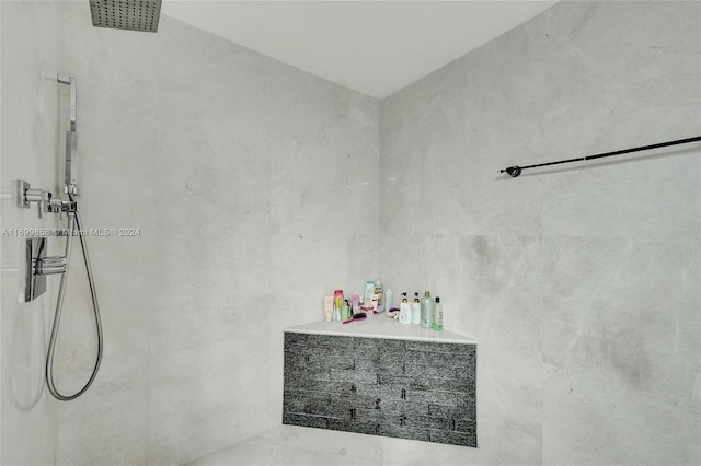 bathroom with a shower