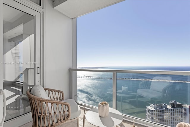 balcony with a water view