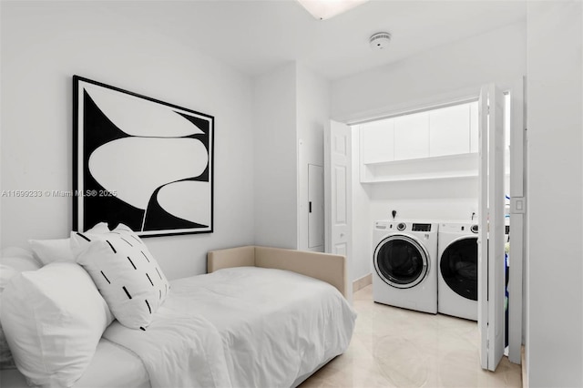 bedroom with washer and clothes dryer