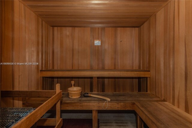 view of sauna