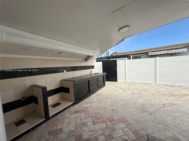 view of patio with sink