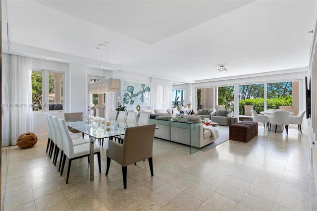 dining space with a healthy amount of sunlight