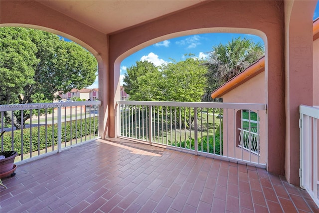 view of patio / terrace with a balcony