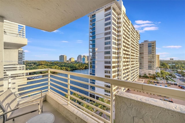 balcony with a water view