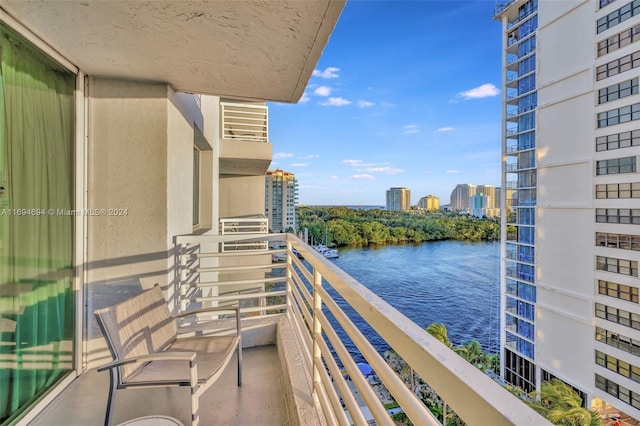 balcony with a water view