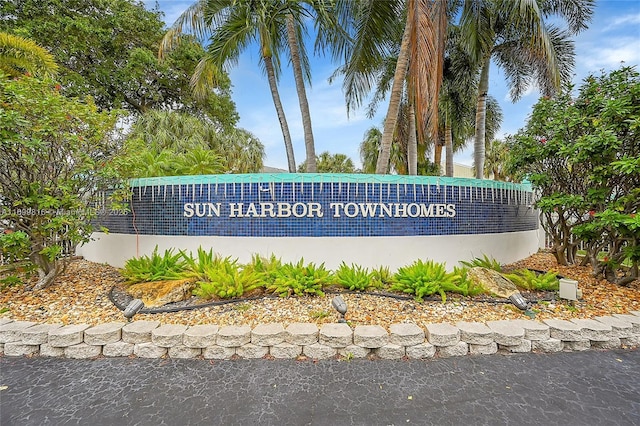 view of community sign