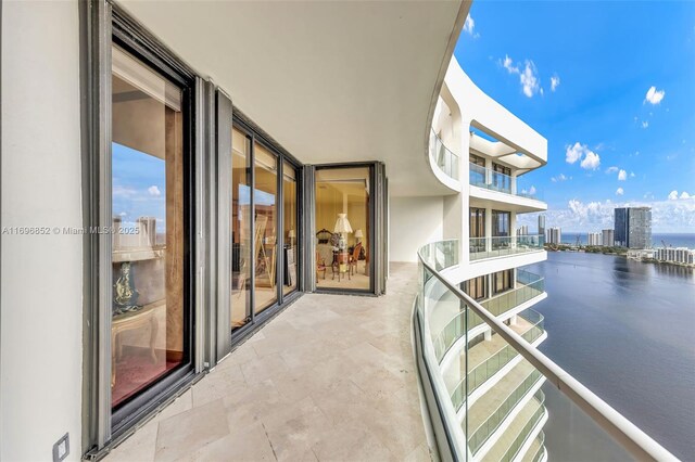 balcony with a water view