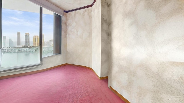 unfurnished room featuring plenty of natural light and carpet floors