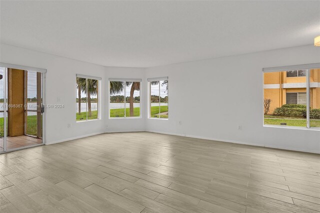 empty room featuring light hardwood / wood-style floors and a wealth of natural light