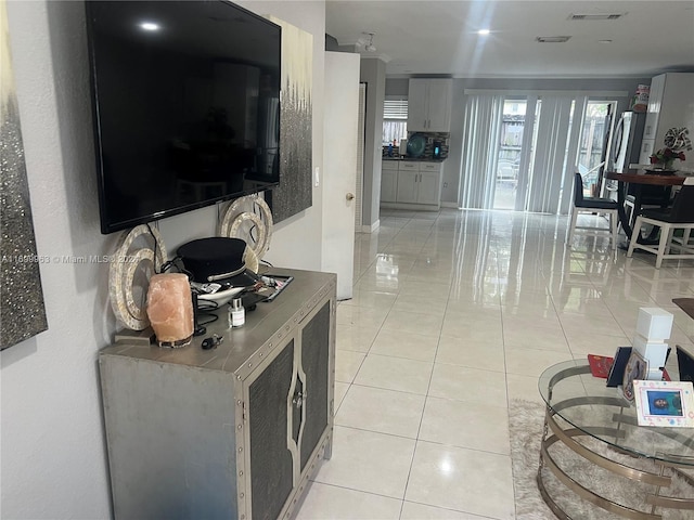 view of tiled living room