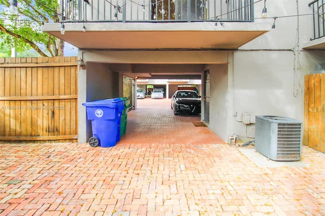 view of car parking featuring a carport