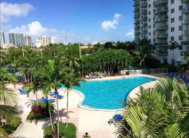 view of pool featuring a patio area