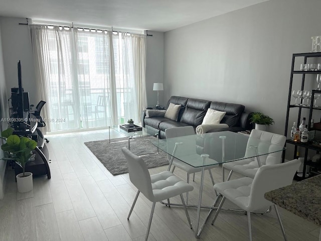 living room with light wood-type flooring