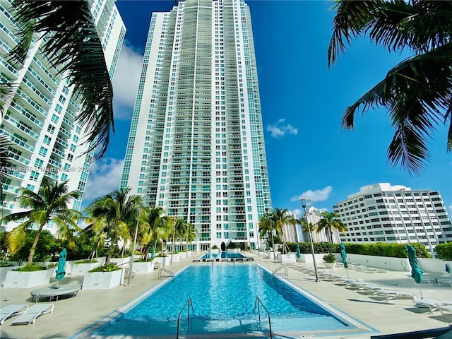 view of pool with a patio area