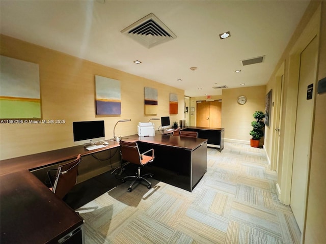950 Brickell Bay Dr Unit 802, Miami, FL 33131 - office space featuring light carpet, baseboards, and recessed lighting