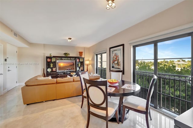 view of dining area