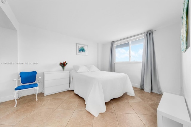 view of tiled bedroom