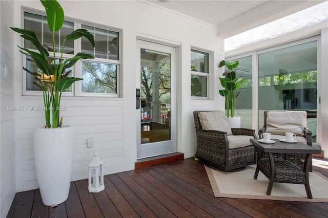 view of sunroom