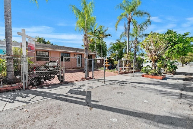 view of street with a gate