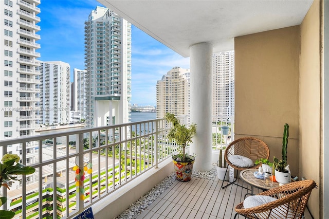 balcony with a water view