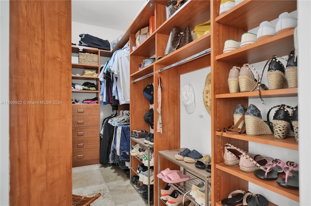 view of walk in closet