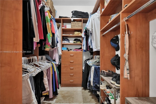 view of walk in closet