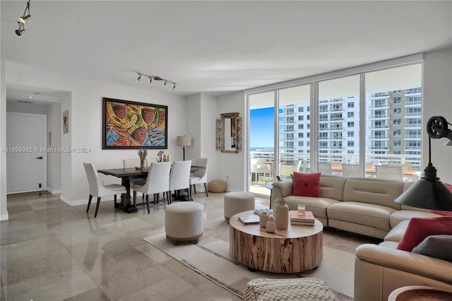 living room featuring plenty of natural light