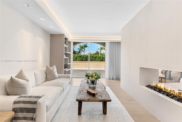 living room featuring light hardwood / wood-style floors