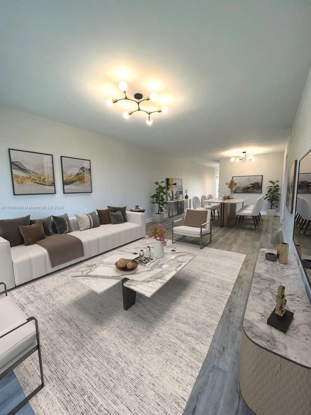 living room featuring hardwood / wood-style flooring