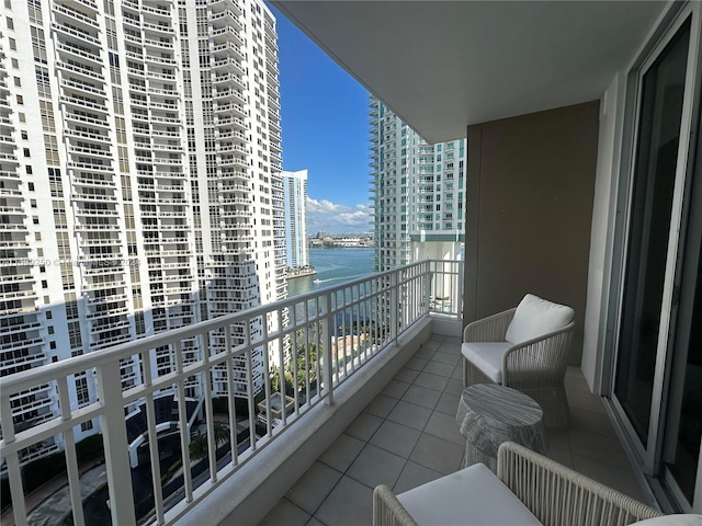 balcony with a water view