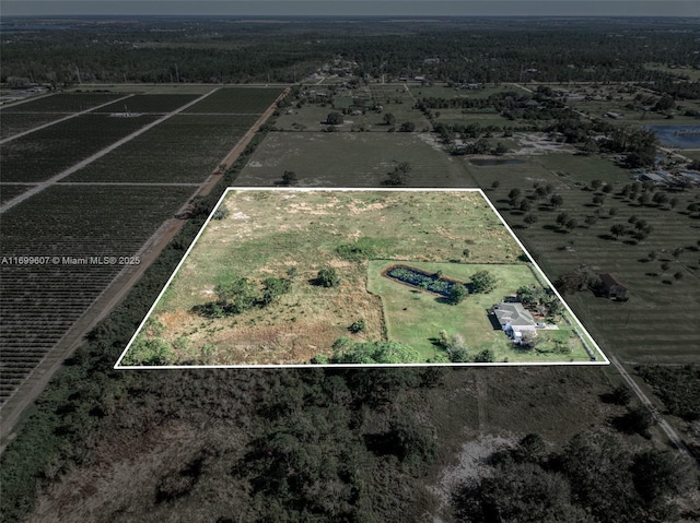 bird's eye view featuring a rural view