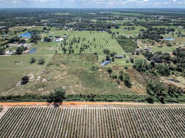 aerial view featuring a rural view