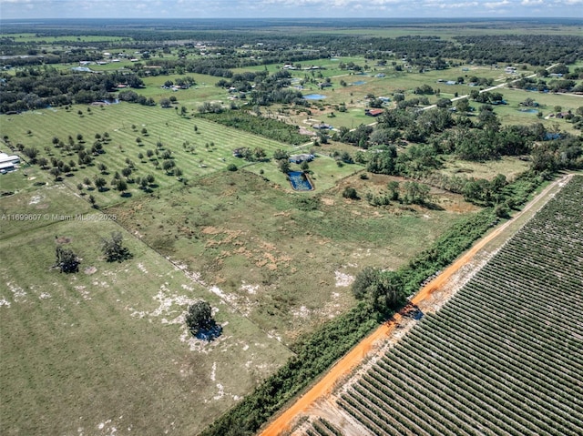 aerial view with a rural view