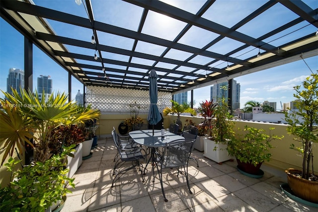 view of patio / terrace with a pergola