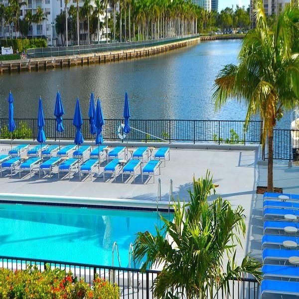 view of pool featuring a patio area and a water view