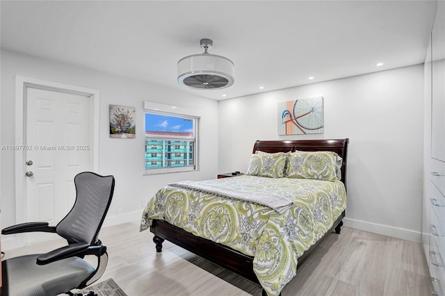 bedroom featuring light hardwood / wood-style flooring