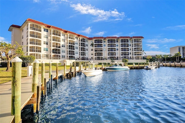 exterior space featuring a water view