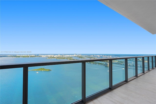 balcony with a water view