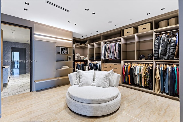 view of walk in closet