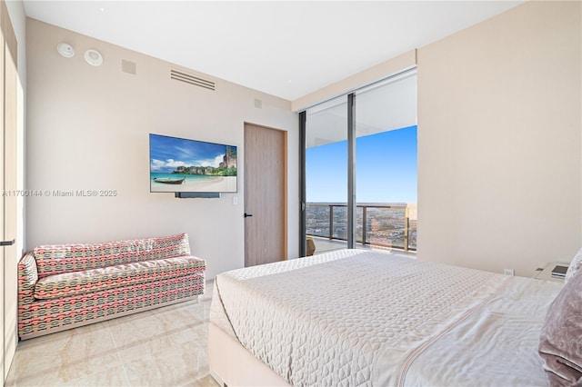 bedroom with visible vents