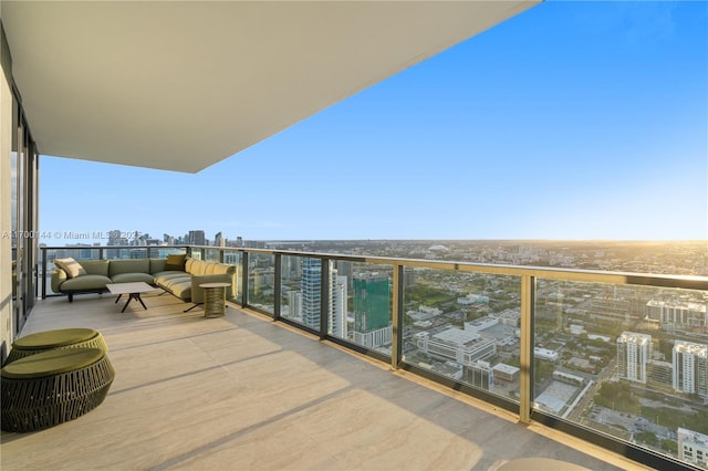 balcony featuring a city view