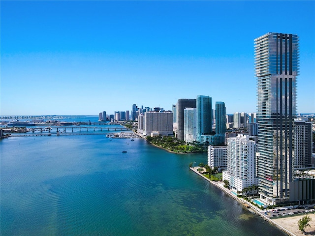 water view with a view of city