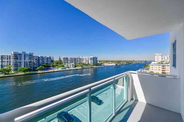 balcony with a water view